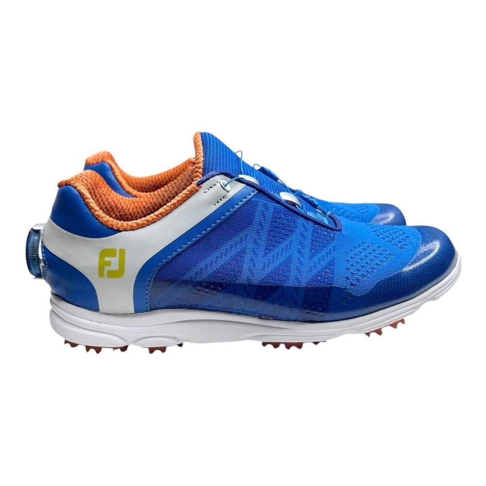 FootJoy Blue Orange Lace Free Golf shoe Cleats womens 5.5M performance
